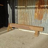 Artisanal oak beam entrance bench
