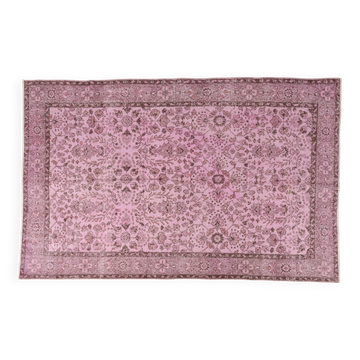Light Pink Colour Handmade Vintage Turkish Rug