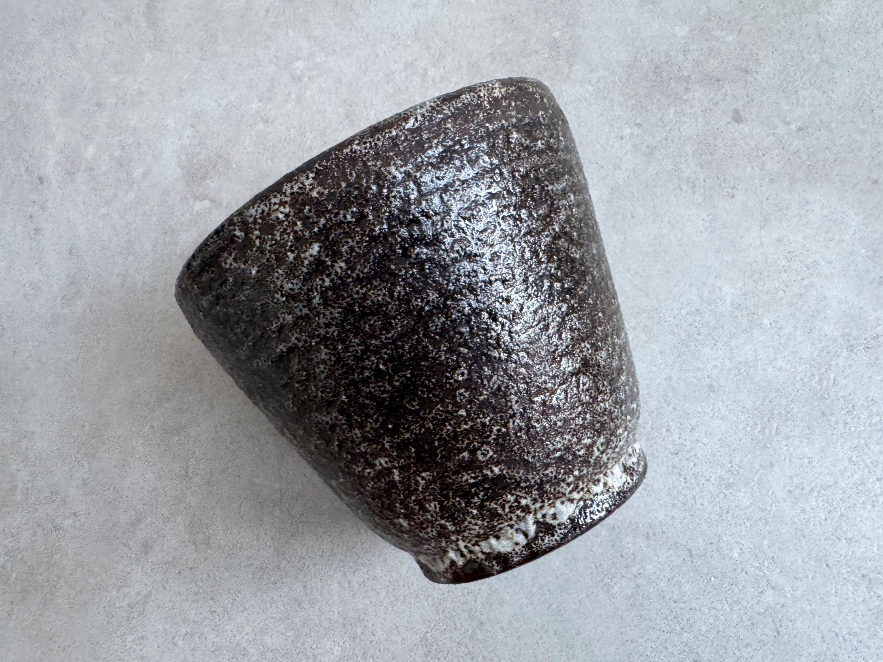 Vase en céramique à glaçure bulle du milieu du siècle