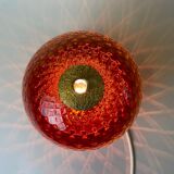 1960's Glass & Brass Table Lamp by Jablonec Glassworks, Czechoslovakia