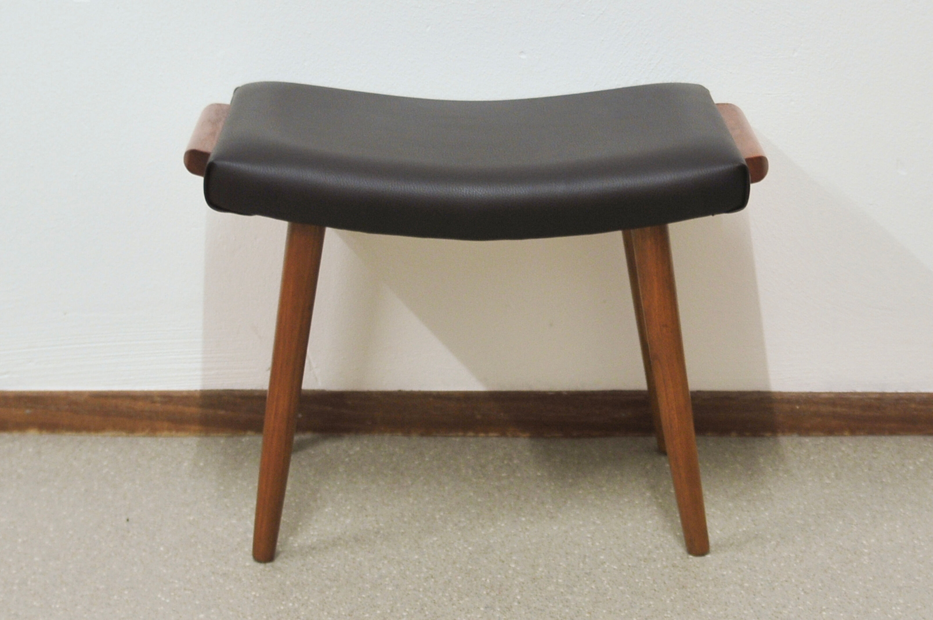 Vintage danish skai and teak stool