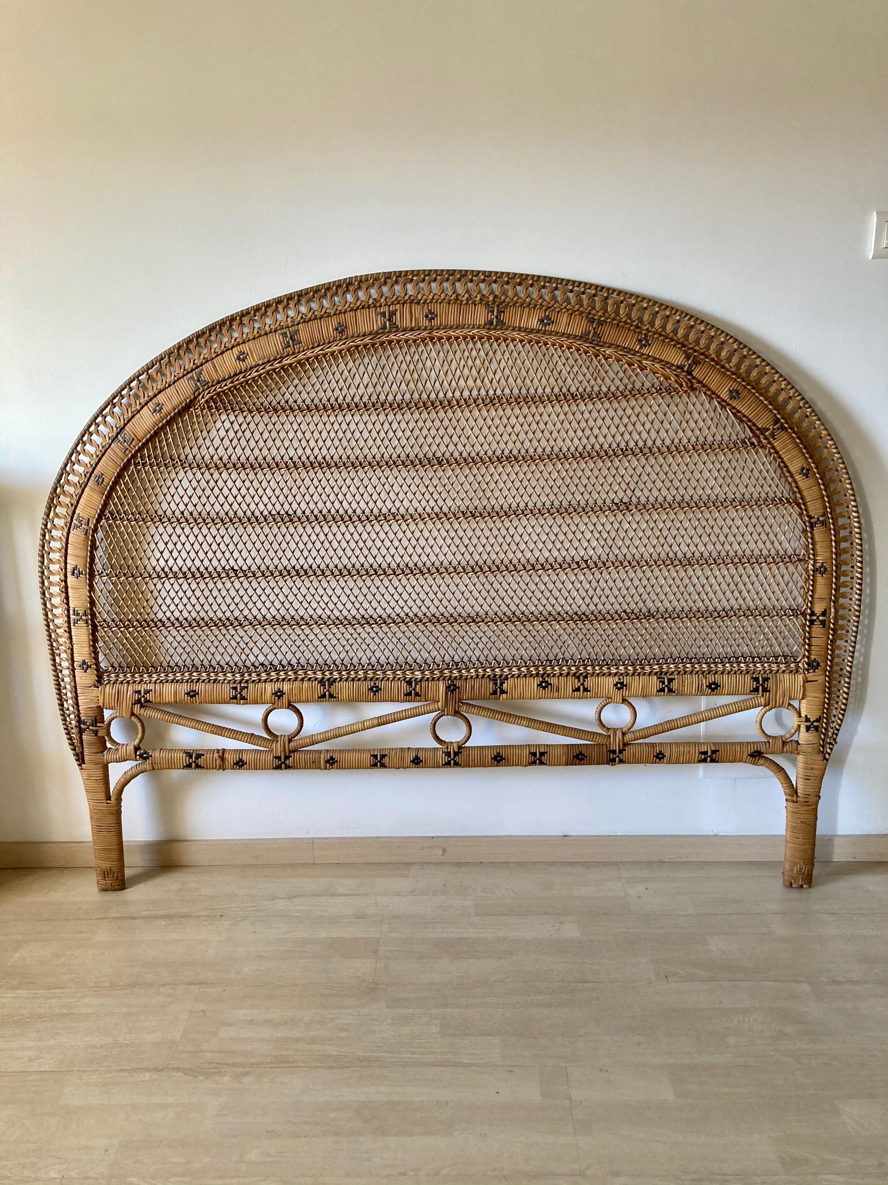 Rattan and wicker headboard