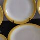9 plates for dessert old moulin des loups vintage yellow edge
