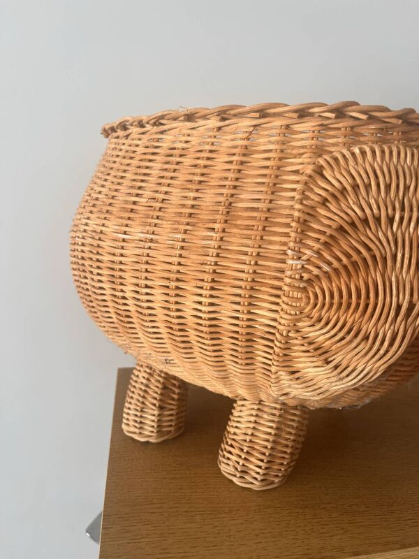 Panier éléphant en rotin