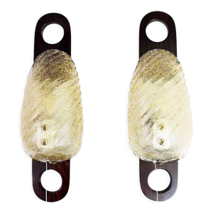 Paire d'appliques en - verre