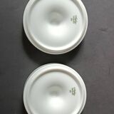Two white porcelain ashtrays by Arzberg by Jean Luce 1960.