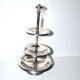 Vintage silver metal tray - pedestal table display for sweet cakes Hotel Buffet H29cm