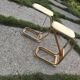 Set of 2 mid-century brown wooden side tables with magazine rack, Italy 1950s