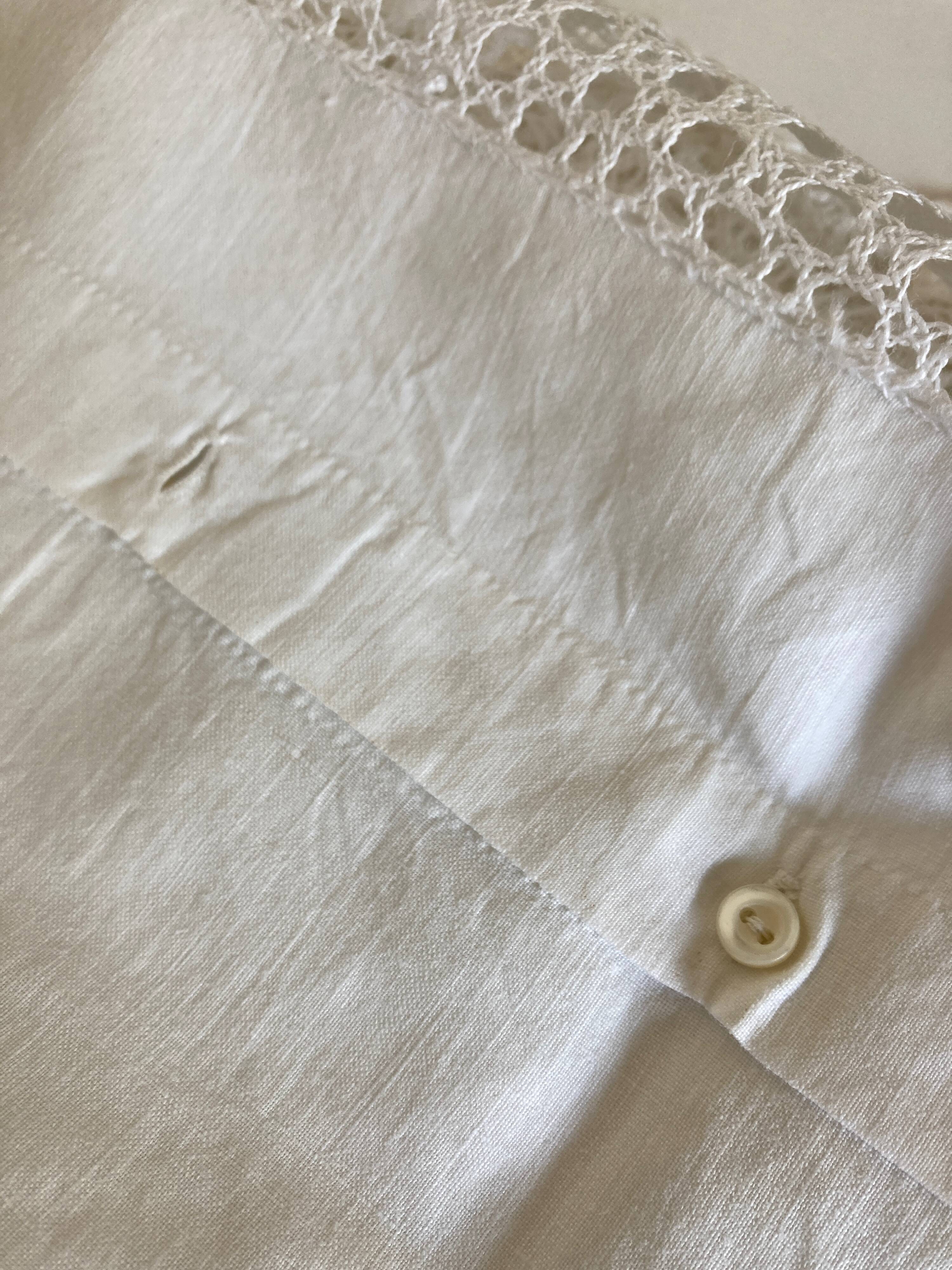 Pair of embroidered 19th linen linen pillowcases