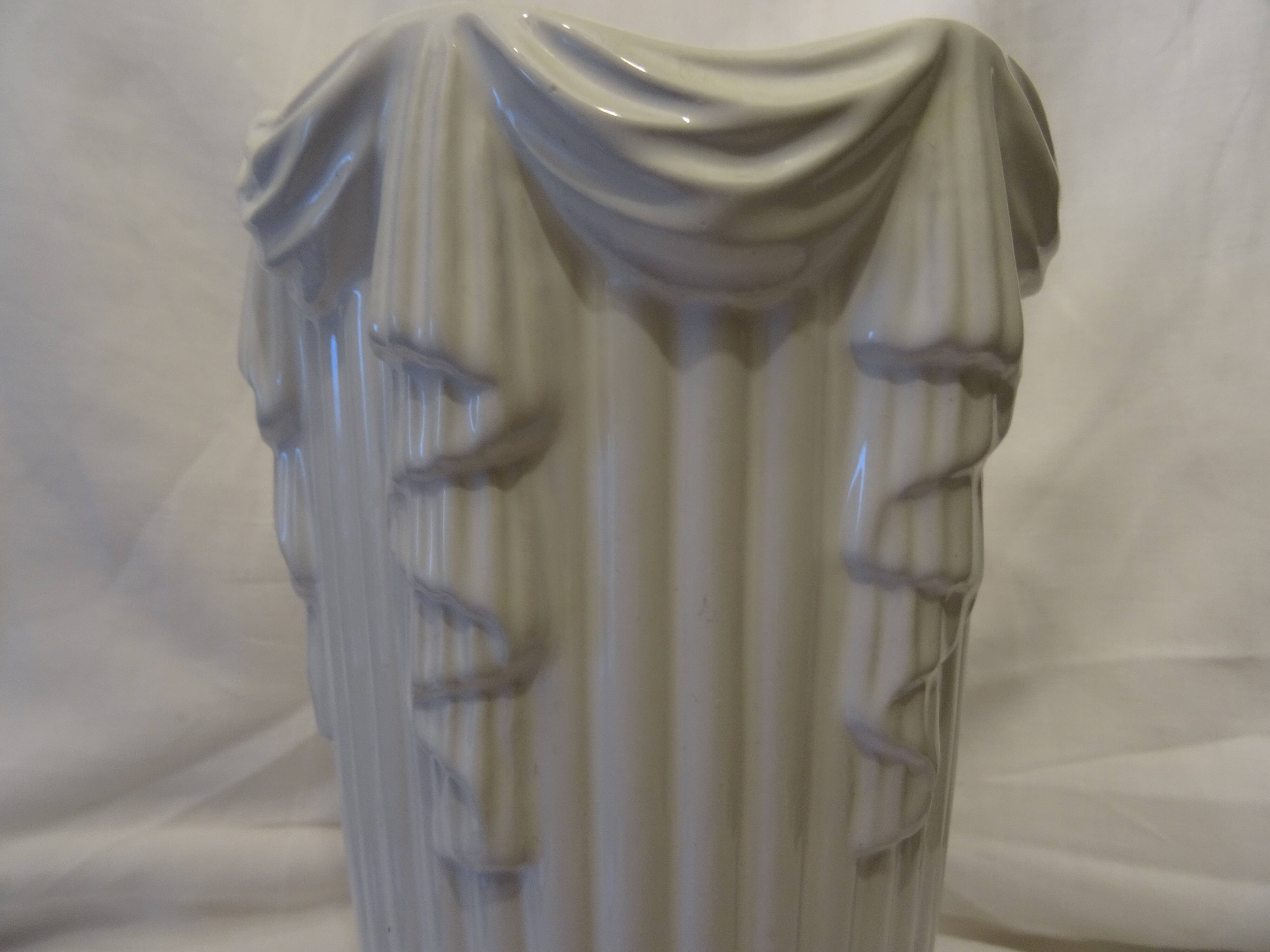 "draped" earthenware vase