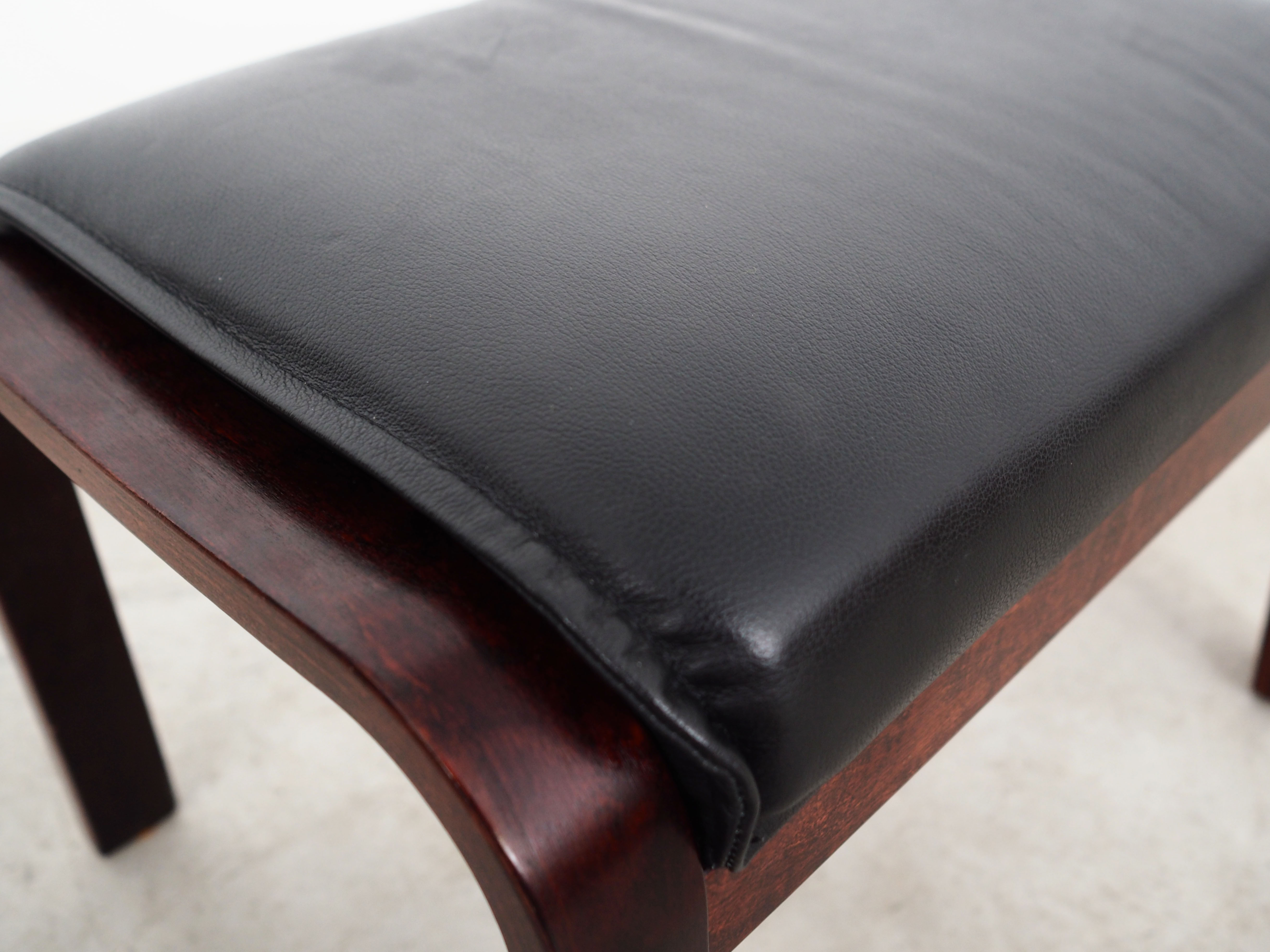 Leather footrest, Danish design, 1960s, production: Denmark