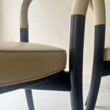 set of 2 chairs in ash and beige leather "Goteborg" by Gunnar Asplund for Cassina, design 1990