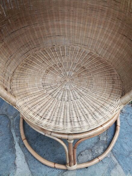 Cocoon armchair in rattan