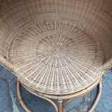Cocoon armchair in rattan