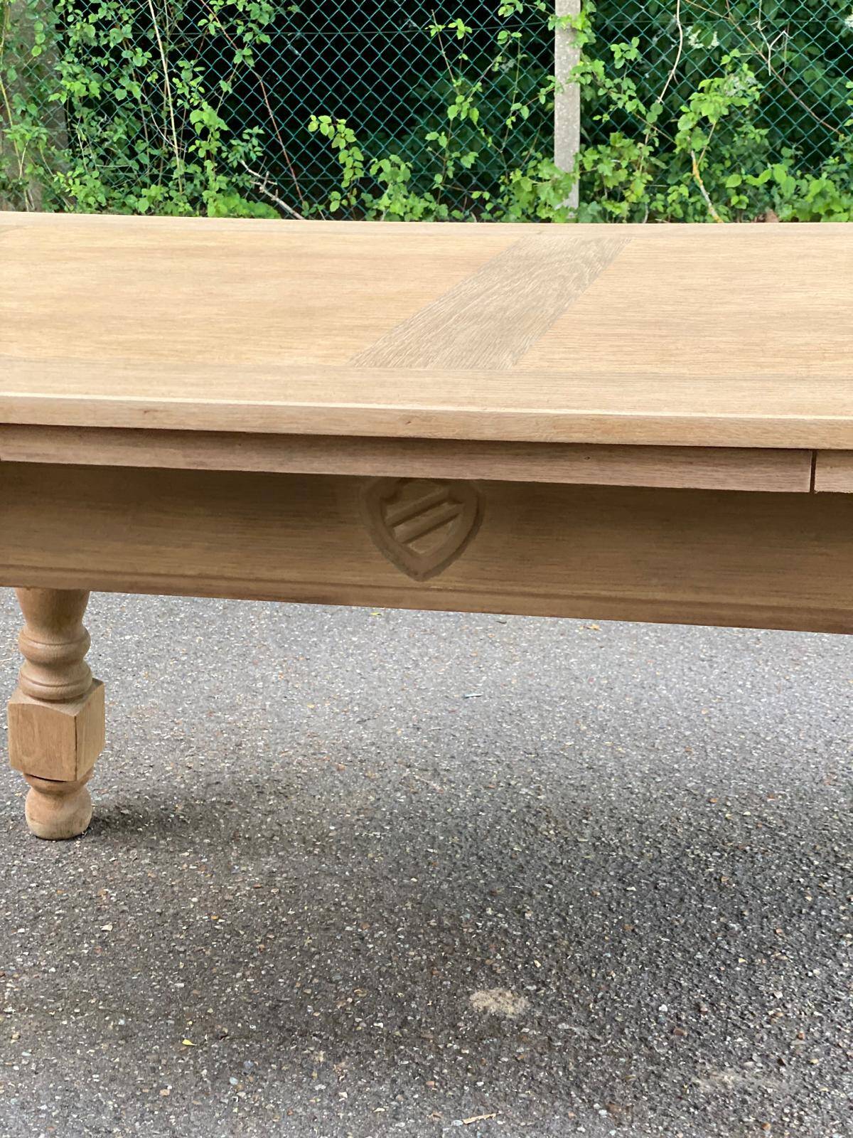 Renovated art deco extendable wooden dining table 235cm