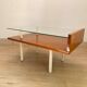 Table basse moderniste en bois , métal et verre