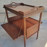 Louis XVI style tea table in cube marquetry