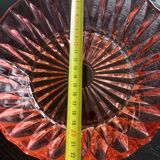 Chiseled pink glass salad bowl