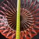 Chiseled pink glass salad bowl