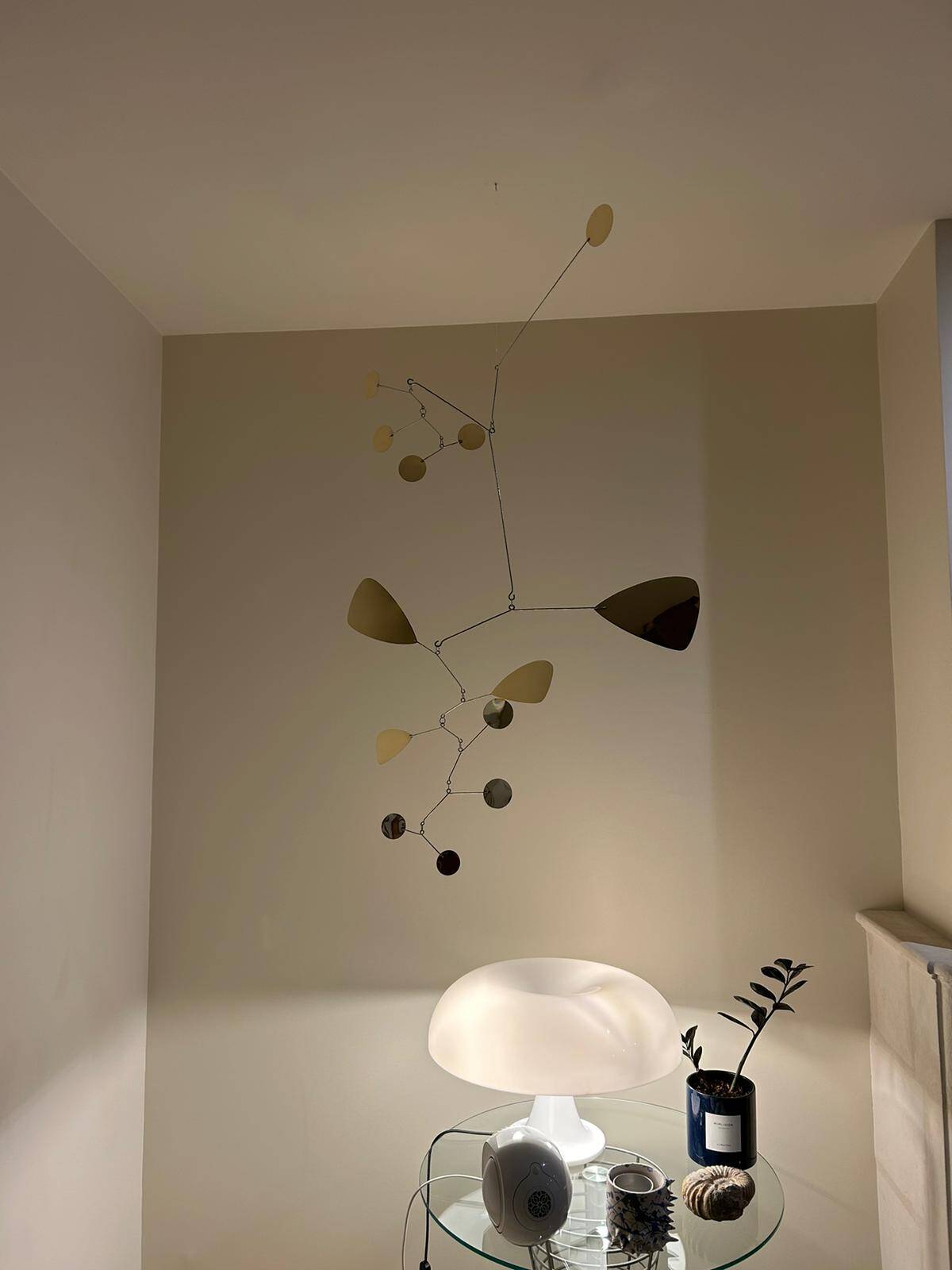 Very large mobile brass sculpture