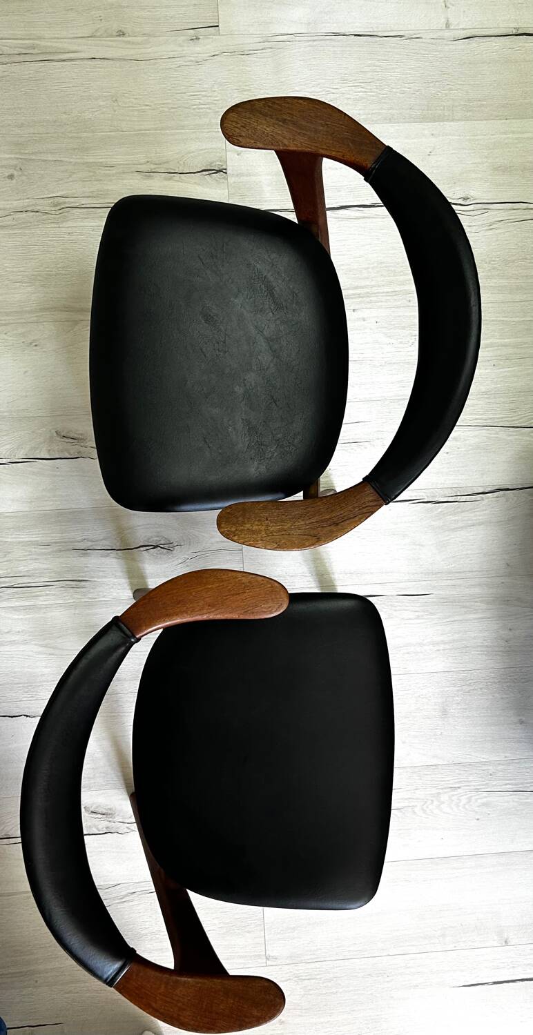 Pair of Danish teak armchairs by Erik Kirkegaard, 1950s