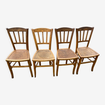 Set of 4 beech bistro chairs