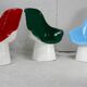 3 painted fiberglass “space age” armchairs. France, circa 1970