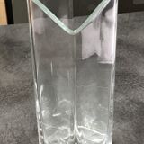 Vase forme carré geometric relief in translucent 28 cm