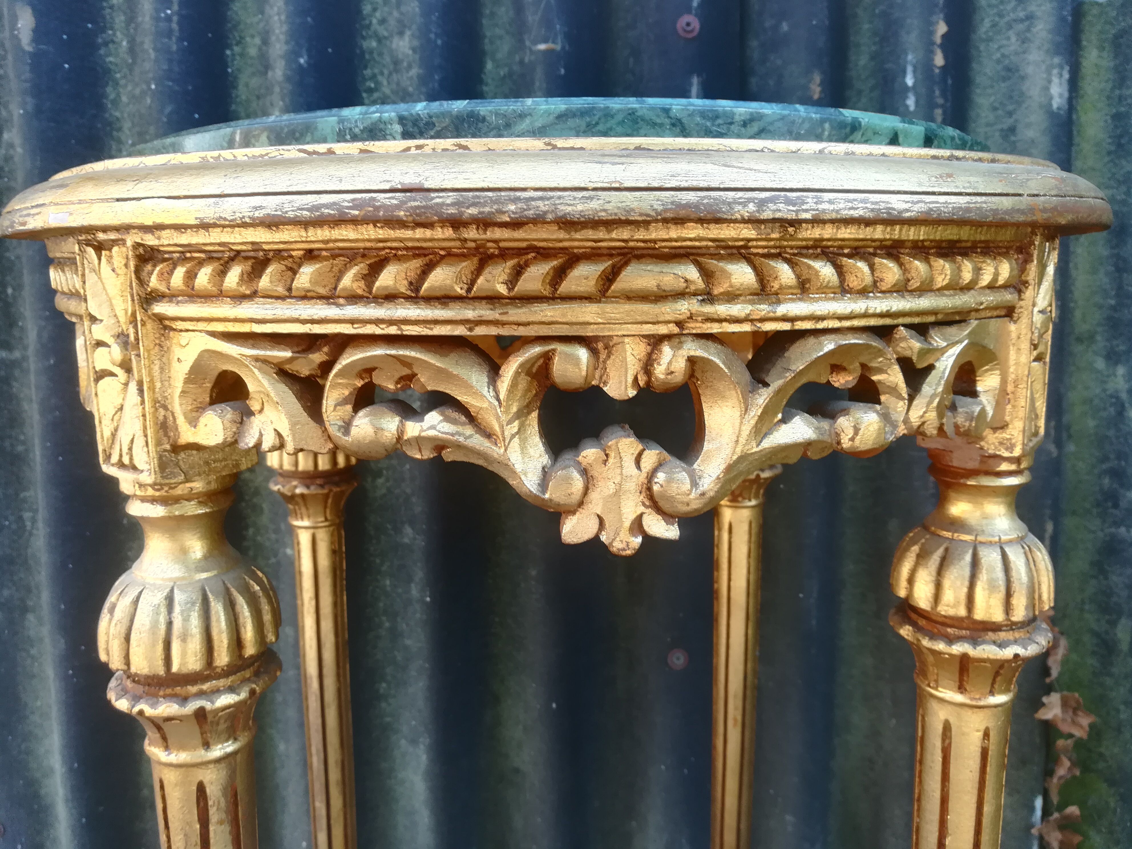 Louis XVI style harness in gilded wood and marble