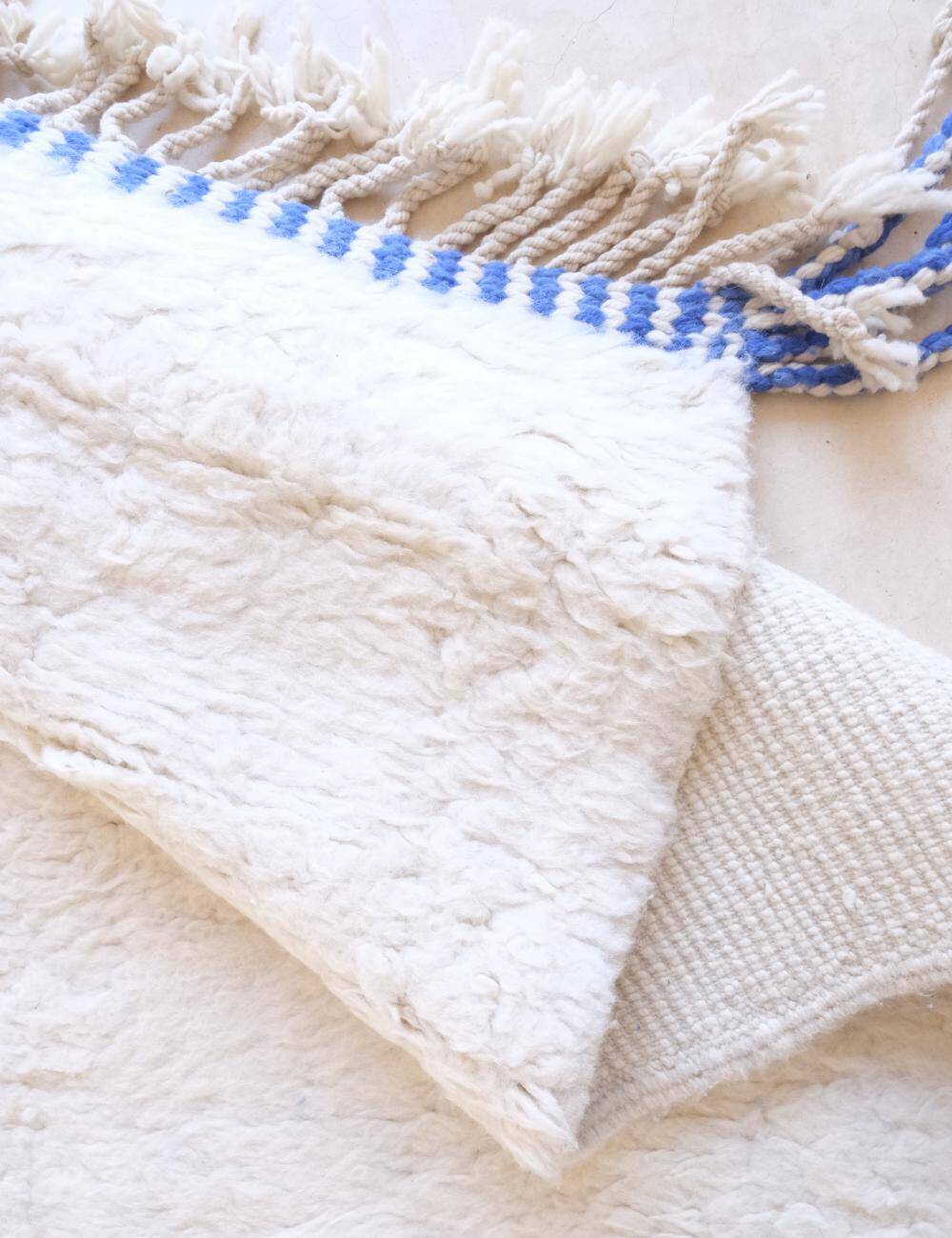 Blue and White Berber Rug - 345 x 252 cm