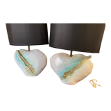 Pair of vintage porcelain lamps