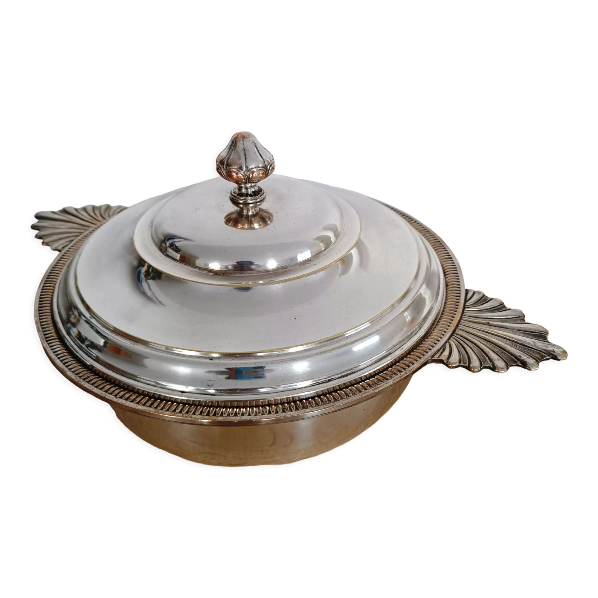 Art Deco silver metal vegetable dish