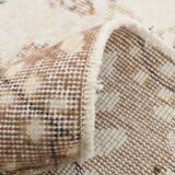 6x10 Cream & Brown Oriental Floral Pattern Vintage Rug, 193x298Cm