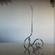 Scandinavian candlestick in chrome metal 1970