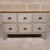 6-drawer craft cabinet with shell handles