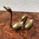 Pair of brass swans