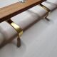 Portemanteau en laiton et bois, 4 patères doubles vintage