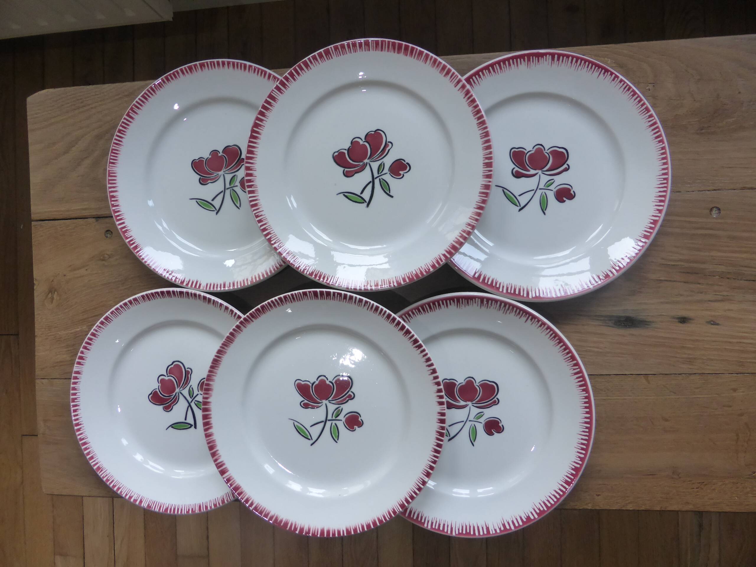 Set of 6 flat plates Badonviller 200868