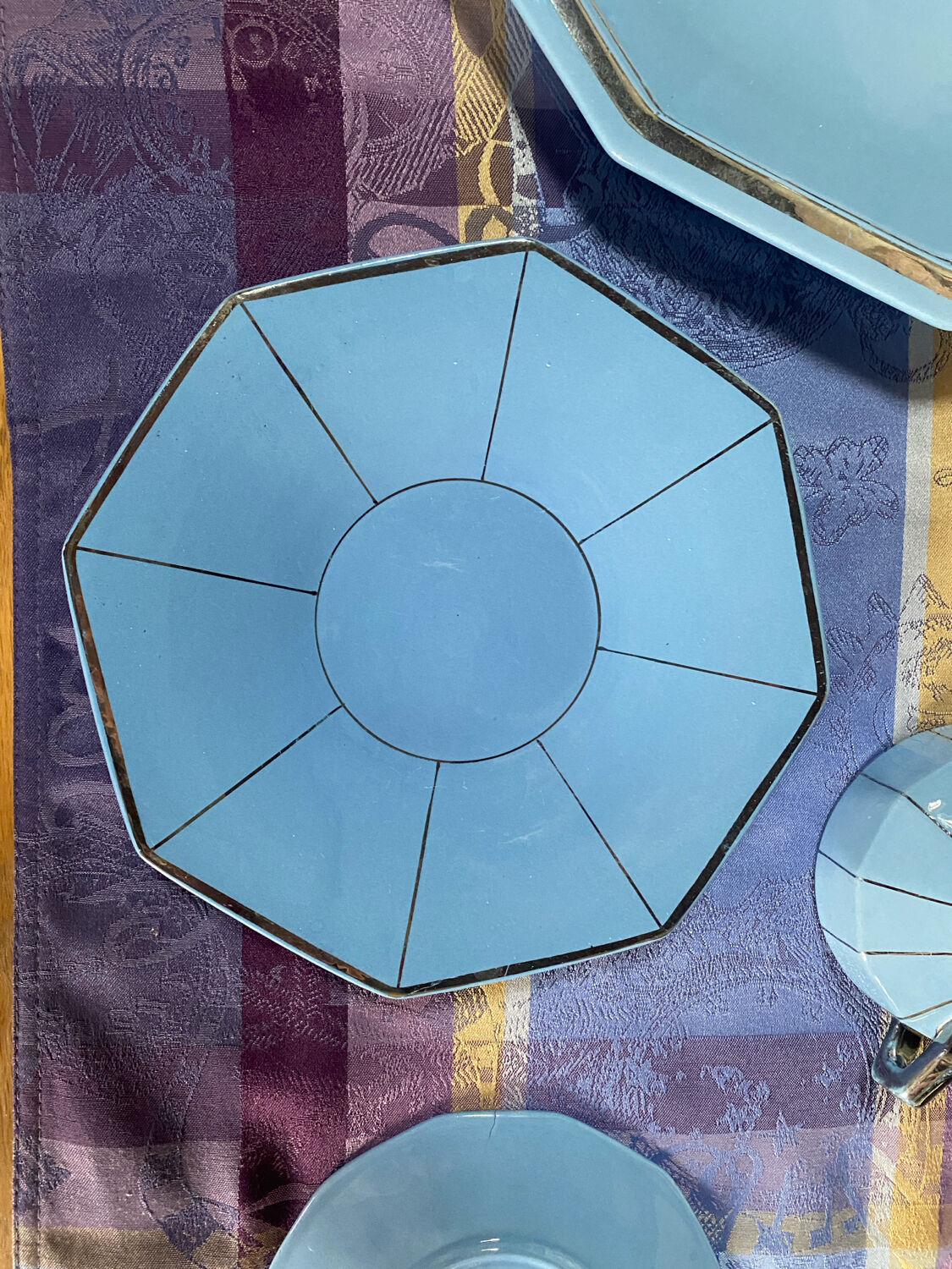 Art Deco tea service stamped Longwy