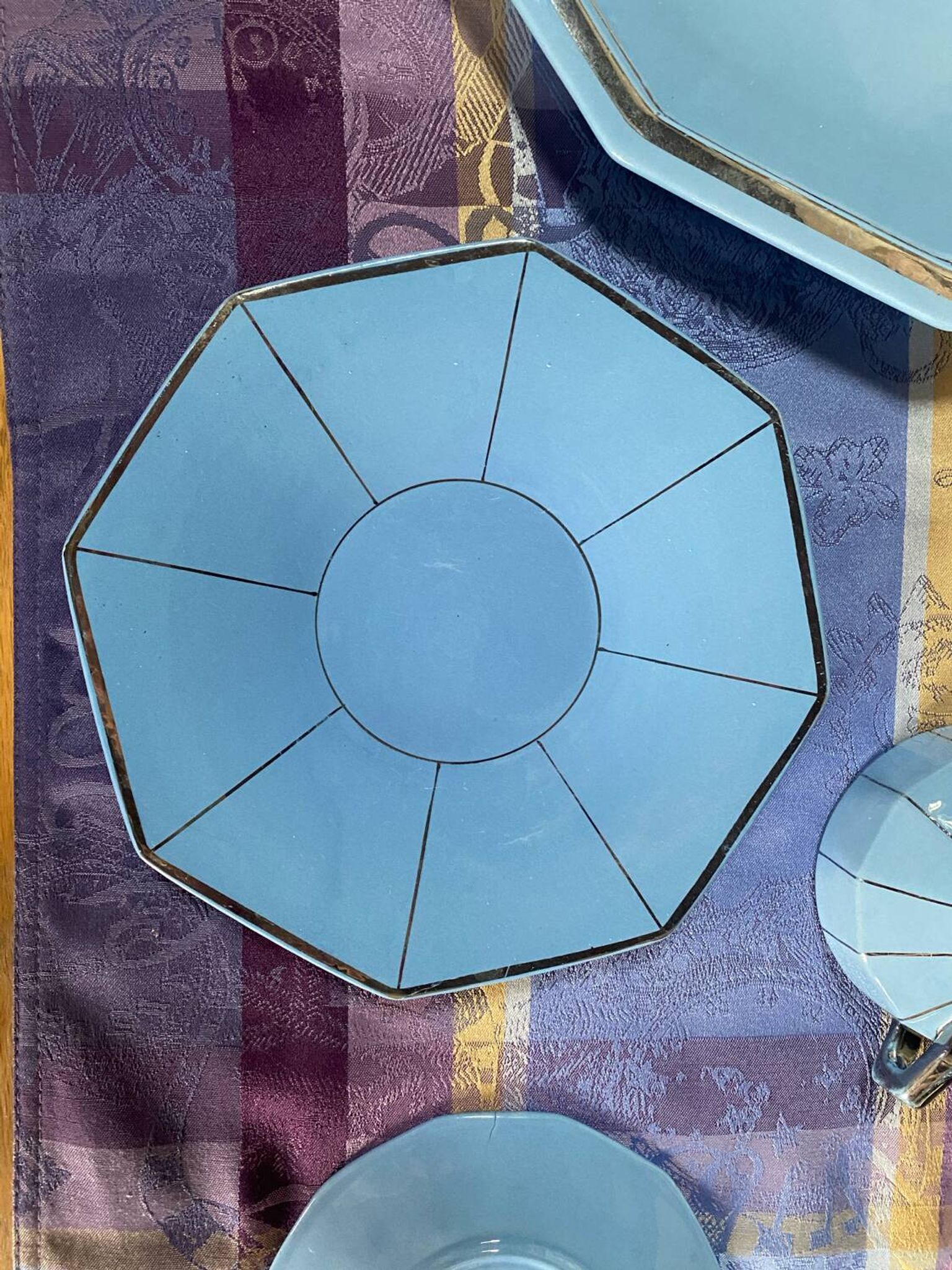 Art Deco tea service stamped Longwy