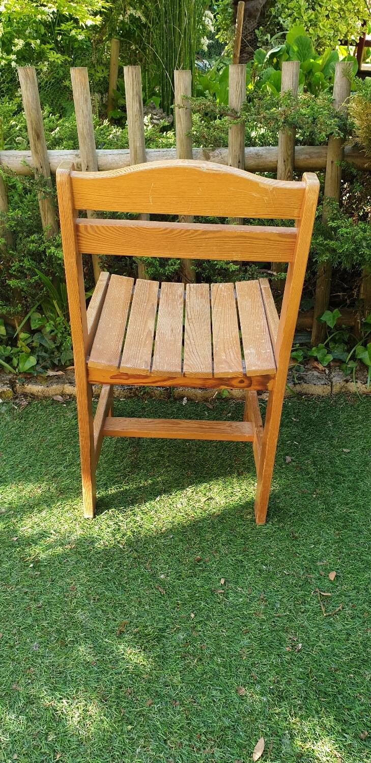 Vintage pine chair armchair from the 70s