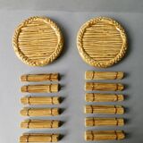 12 knife rests and 2 bottle coasters in earthenware