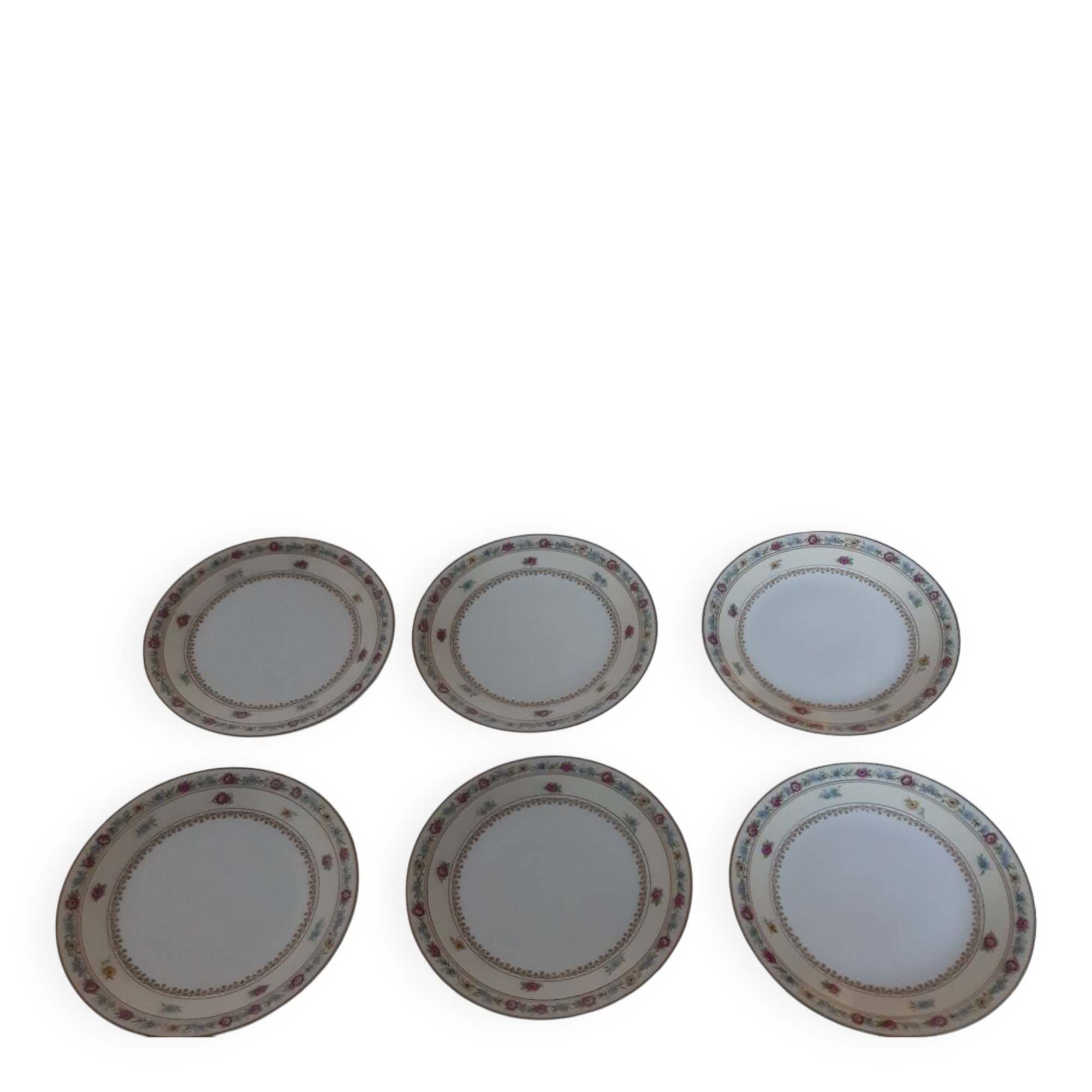 6 Limoges porcelain dessert plates by Charles Ahrenfeldt