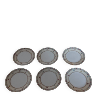 6 assiettes à dessert porcelaine de Limoges Charles Ahrenfeldt