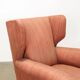 Vintage bergère armchair in wood and fabric, Italy, 1950s-1960s