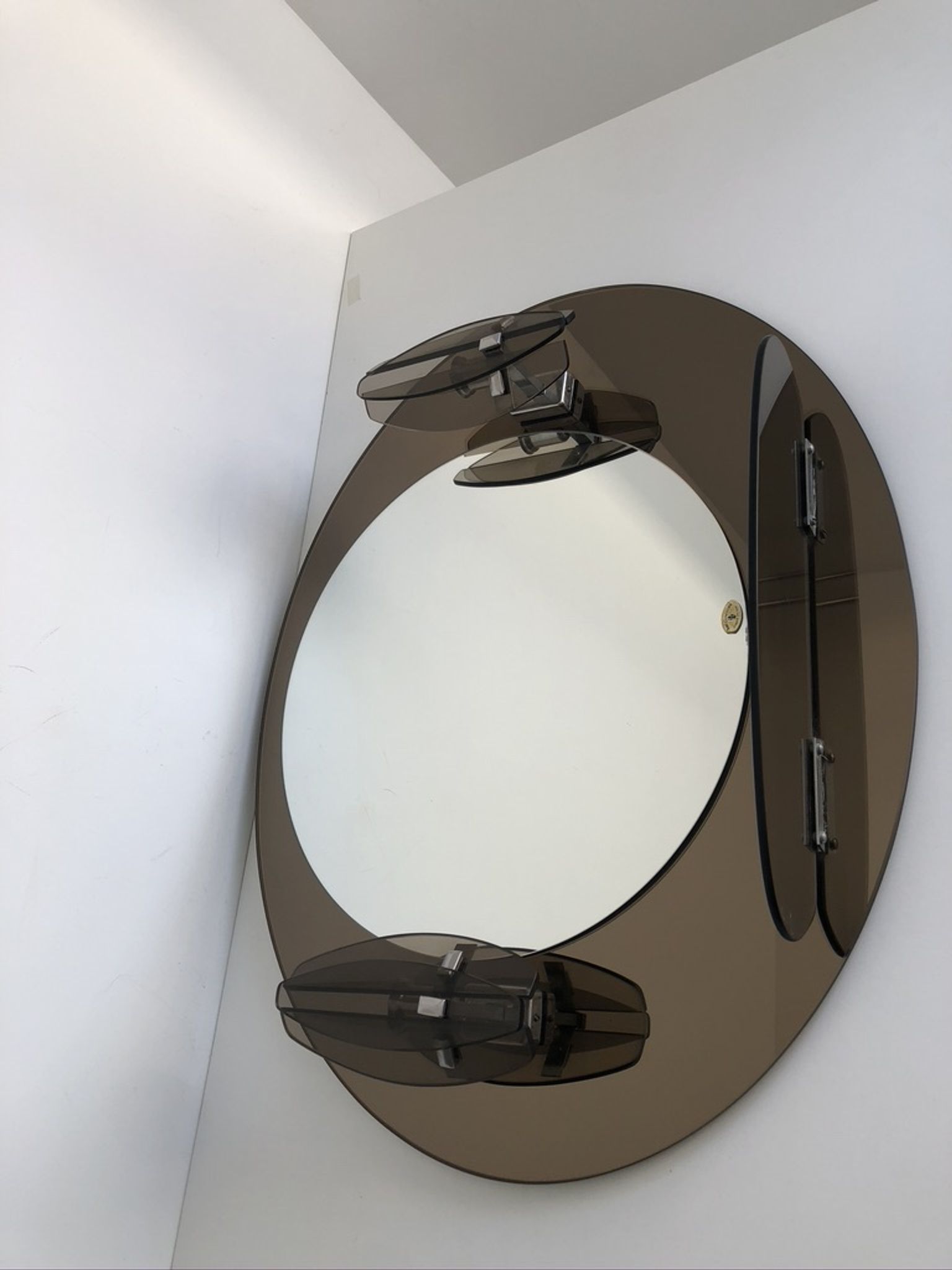 Lupi Crystal Luxor Mirror with 2 integrated wall lights and shelf