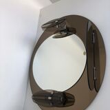 Lupi Cristal Luxor mirror with 2 integrated wall lights and shelf
