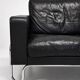 3-seater sofa W.H. Gispen for Dutch Originals, black leather and chrome