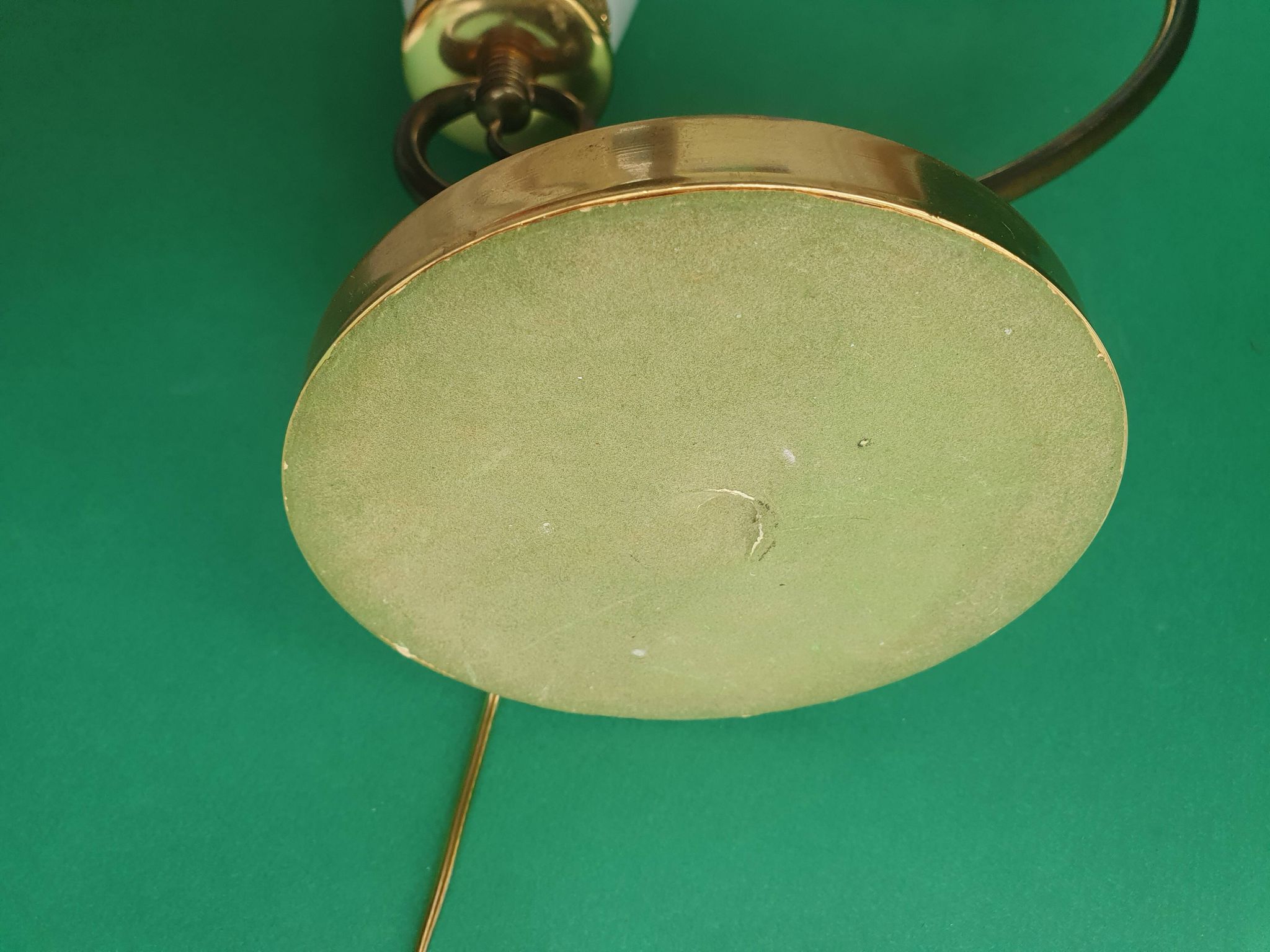 Lampe de table à poser grande double éclairage opaline vintage