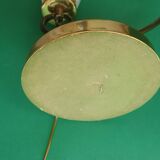 Large double lighting vintage opaline table lamp